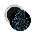 Elegant Blue Christmas Tree Black Background 2.25  Magnets Front