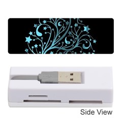 Elegant Blue Christmas Tree Black Background Memory Card Reader (stick)  by yoursparklingshop