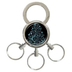 Elegant Blue Christmas Tree Black Background 3-ring Key Chains by yoursparklingshop