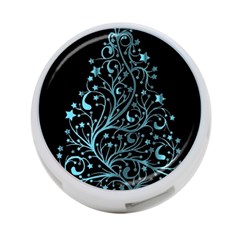 Elegant Blue Christmas Tree Black Background 4-port Usb Hub (two Sides)  by yoursparklingshop