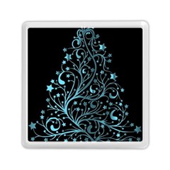 Elegant Blue Christmas Tree Black Background Memory Card Reader (square)  by yoursparklingshop