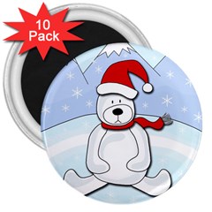 Polar Bear 3  Magnets (10 Pack)  by Valentinaart