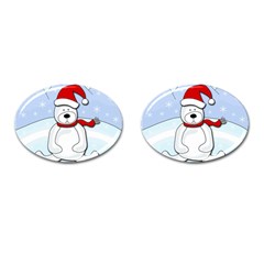 Polar Bear Cufflinks (oval) by Valentinaart