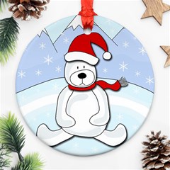 Polar Bear Round Ornament (two Sides)  by Valentinaart