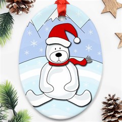 Polar Bear Oval Ornament (two Sides) by Valentinaart