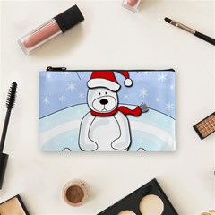 Polar Bear Cosmetic Bag (small)  by Valentinaart