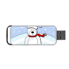 Polar Bear Portable Usb Flash (one Side) by Valentinaart