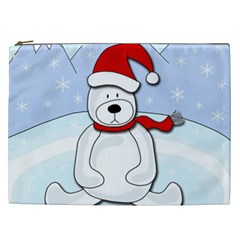 Polar Bear Cosmetic Bag (xxl)  by Valentinaart