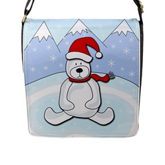 Polar Bear Flap Messenger Bag (l)  by Valentinaart