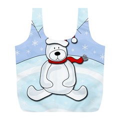 Polar Bear Full Print Recycle Bags (l)  by Valentinaart