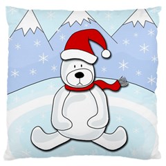 Polar Bear Large Flano Cushion Case (two Sides) by Valentinaart