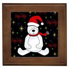 Polar Bear - Xmas Design Framed Tiles by Valentinaart