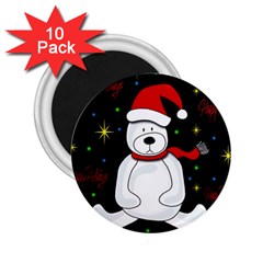 Polar Bear - Xmas Design 2 25  Magnets (10 Pack)  by Valentinaart