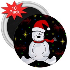 Polar Bear - Xmas Design 3  Magnets (10 Pack)  by Valentinaart