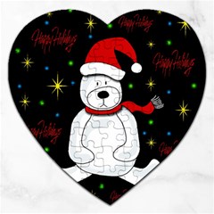 Polar Bear - Xmas Design Jigsaw Puzzle (heart) by Valentinaart