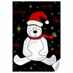 Polar Bear - Xmas Design Canvas 12  X 18   by Valentinaart