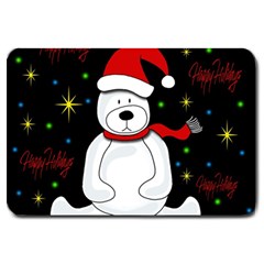 Polar Bear - Xmas Design Large Doormat  by Valentinaart