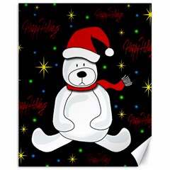 Polar Bear - Xmas Design Canvas 11  X 14   by Valentinaart