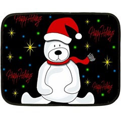 Polar Bear - Xmas Design Fleece Blanket (mini) by Valentinaart