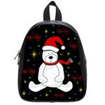 Polar bear - Xmas design School Bags (Small)  Front