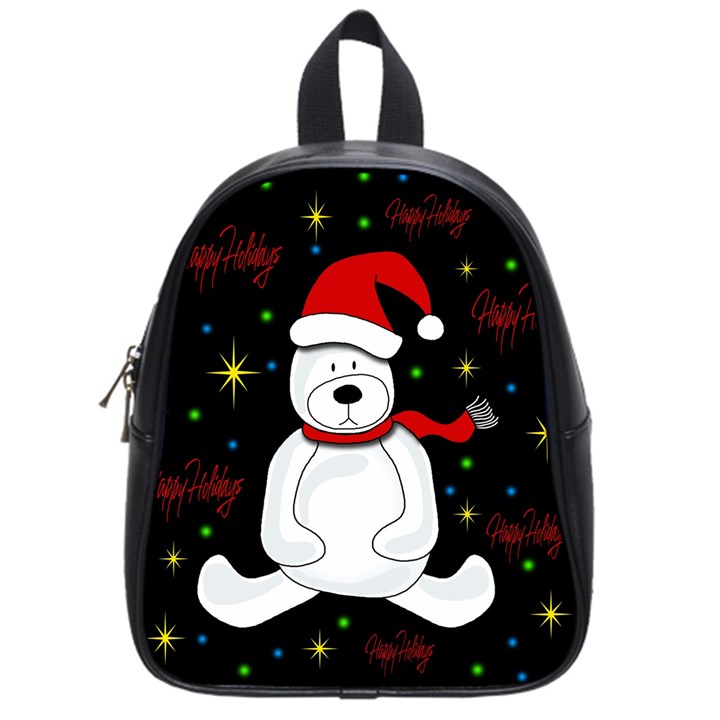 Polar bear - Xmas design School Bags (Small) 