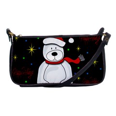 Polar Bear - Xmas Design Shoulder Clutch Bags by Valentinaart