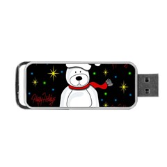 Polar Bear - Xmas Design Portable Usb Flash (one Side) by Valentinaart