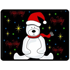 Polar Bear - Xmas Design Double Sided Fleece Blanket (large)  by Valentinaart