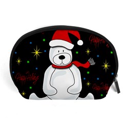 Polar Bear - Xmas Design Accessory Pouches (large)  by Valentinaart