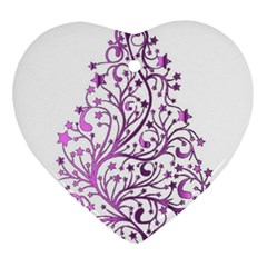 Elegant Starry Christmas Pink Metallic Look Ornament (heart)  by yoursparklingshop