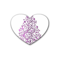 Elegant Starry Christmas Pink Metallic Look Heart Coaster (4 Pack)  by yoursparklingshop