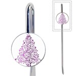 Elegant Starry Christmas Pink Metallic Look Book Mark Front