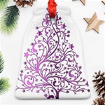 Elegant Starry Christmas Pink Metallic Look Bell Ornament (2 Sides) Front