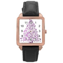 Elegant Starry Christmas Pink Metallic Look Rose Gold Leather Watch  by yoursparklingshop