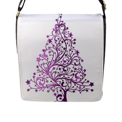 Elegant Starry Christmas Pink Metallic Look Flap Messenger Bag (l)  by yoursparklingshop