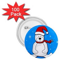 Polar Bear - Blue 1 75  Buttons (100 Pack)  by Valentinaart