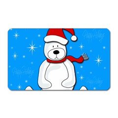 Polar Bear - Blue Magnet (rectangular) by Valentinaart