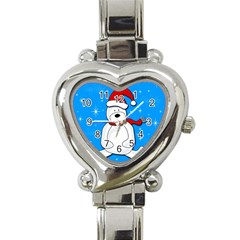 Polar Bear - Blue Heart Italian Charm Watch by Valentinaart