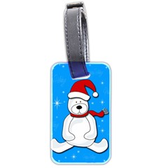 Polar Bear - Blue Luggage Tags (two Sides) by Valentinaart