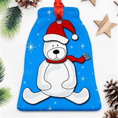 Polar Bear - Blue Bell Ornament (2 Sides) by Valentinaart