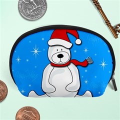 Polar Bear - Blue Accessory Pouches (large)  by Valentinaart