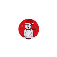 Polar Bear - Red 1  Mini Buttons by Valentinaart