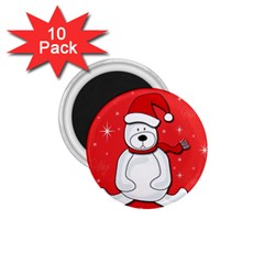 Polar Bear - Red 1 75  Magnets (10 Pack)  by Valentinaart