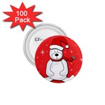 Polar bear - red 1.75  Buttons (100 pack)  Front