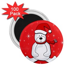 Polar Bear - Red 2 25  Magnets (100 Pack)  by Valentinaart