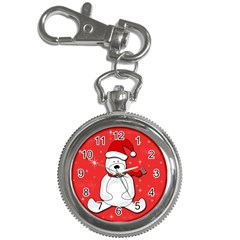 Polar Bear - Red Key Chain Watches by Valentinaart