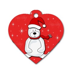 Polar Bear - Red Dog Tag Heart (one Side) by Valentinaart