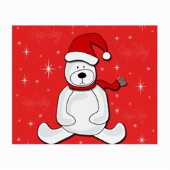 Polar Bear - Red Small Glasses Cloth (2-side) by Valentinaart