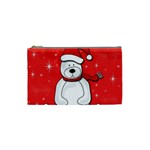 Polar bear - red Cosmetic Bag (Small)  Front