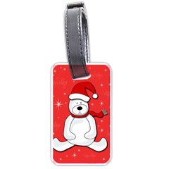 Polar Bear - Red Luggage Tags (one Side)  by Valentinaart